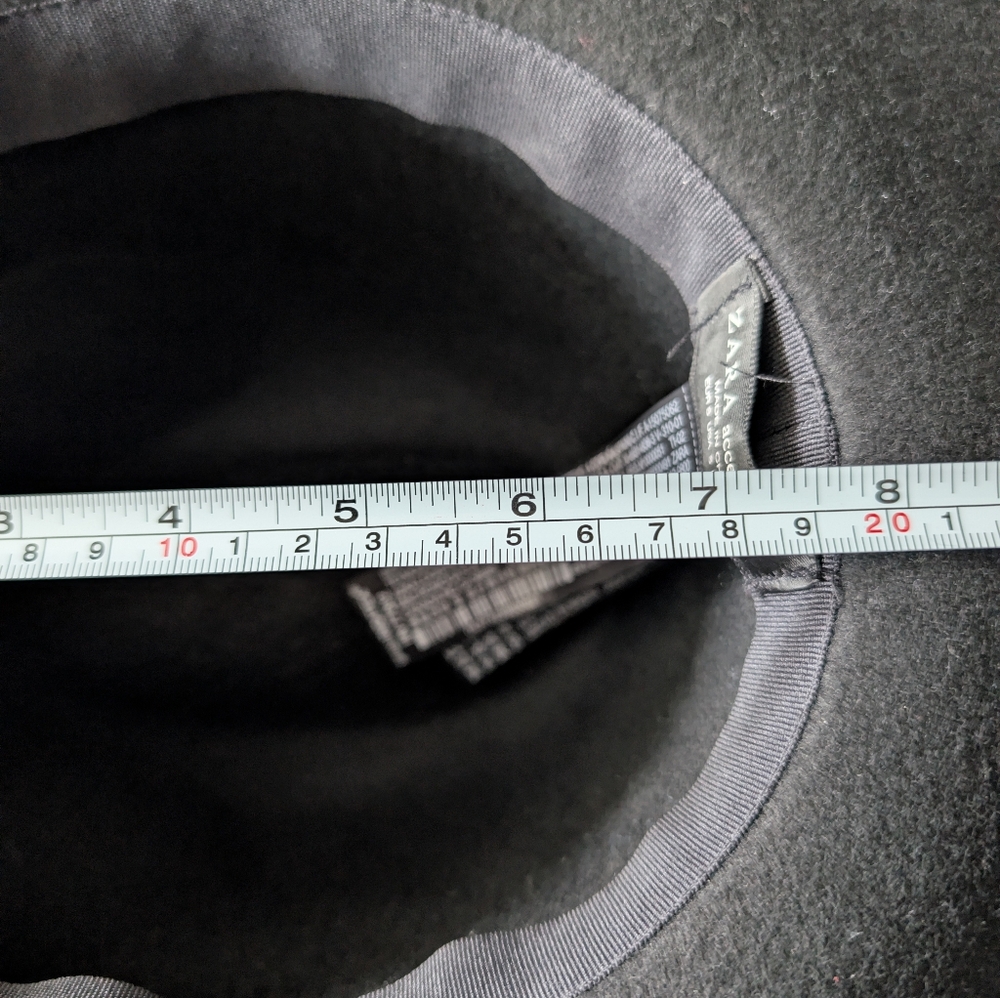 Zara Women's 100% Wool Felt Wide Brim Fedora Classic Hat Black Sz S image 6